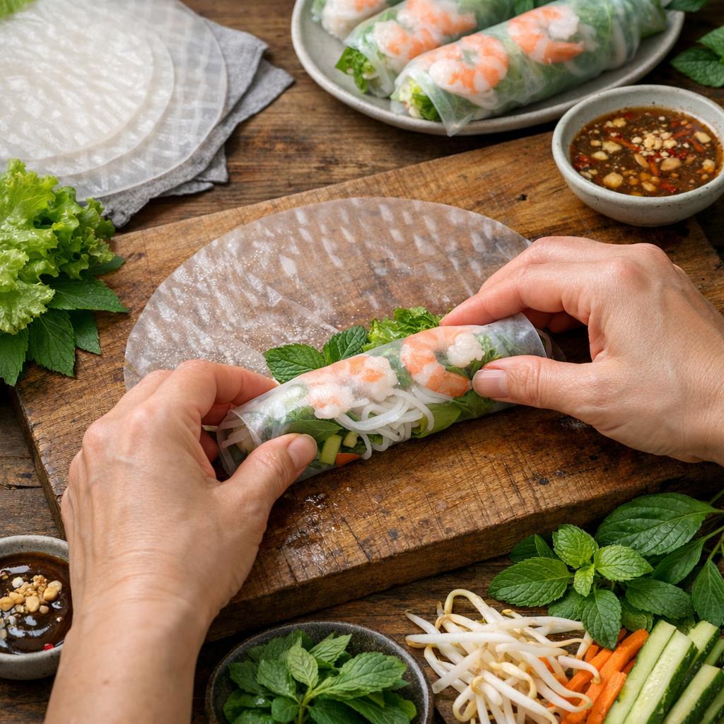 Roulages printaniers et nems : techniques de base